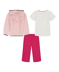 Tommy Hilfiger Baby Girls 3-Piece Crewneck T-Shirt, Hoodie, and Pants Set