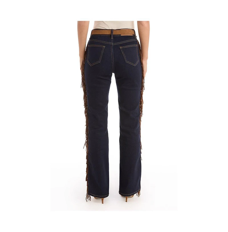 The Noli Shop Women's Ryder Fringe Jean - Indigo