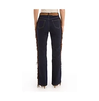 The Noli Shop Women's Ryder Fringe Jean - Indigo