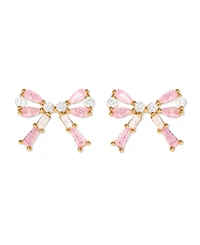 Girls Crew Crystal Gold Plated Chasse Bow Studs