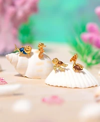 Girls Crew Crystal Gold Plated Pixar Finding Nemo Sea Crew Stud Set