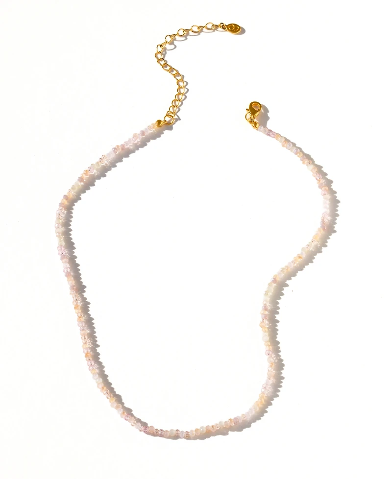 Girls Crew Crystal Pink Sands Gold Plated Beaded Necklace