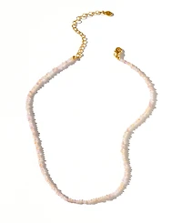 Girls Crew Crystal Pink Sands Gold Plated Beaded Necklace