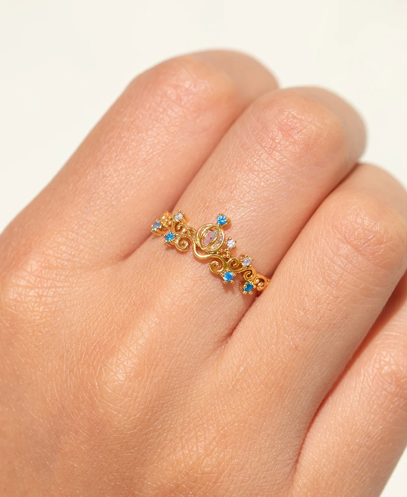 Girls Crew Disney Princess The Little Mermaid Ariel Crystal Gold Plated Rings