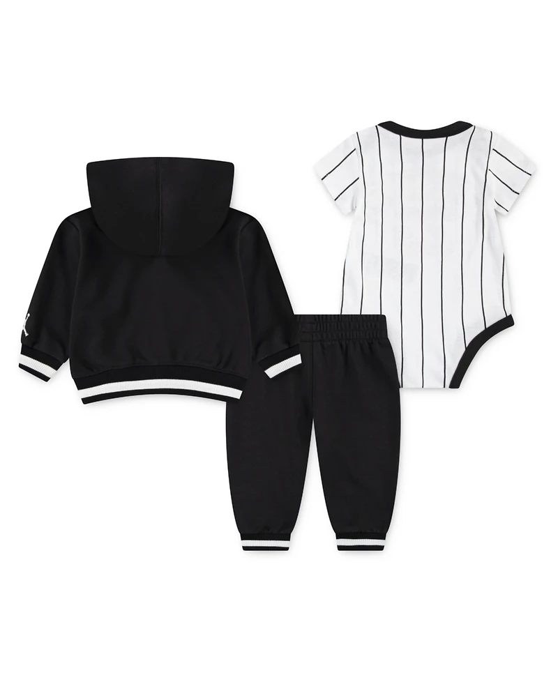 Jordan Baby Boys 3-Piece Jersey Full-Zip Hoodie, Bodysuit and Pants Set