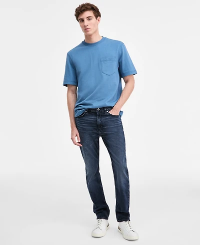 Hugo Boss Men's Ash Faded & Whiskered 5-Pocket Jeans