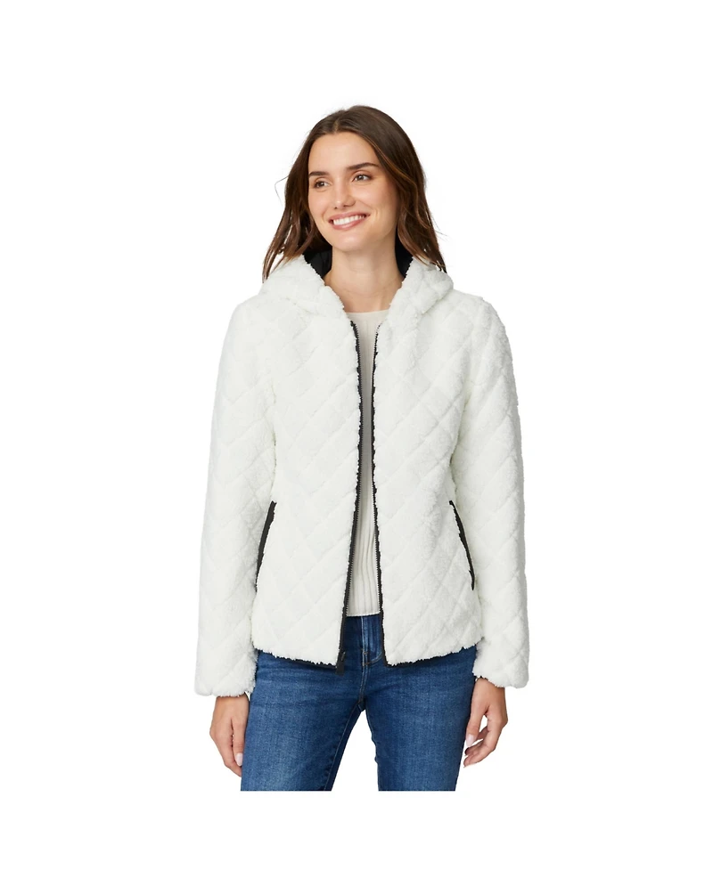 Free Country Women's Hooded Cirrus Quilted Reversible Jacket