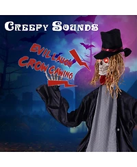 Halloween Animatronic Standing Bride 7.2 Ft Haunted House Decoration Sounds