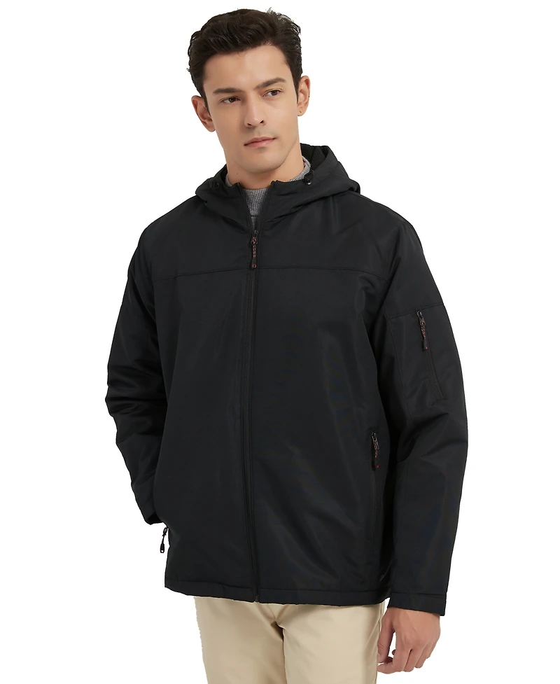 Hawke & Co. Men's Grid Fleece Lined Tri Climate Long-Sleeve Jacket