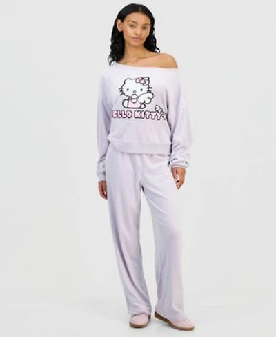 Grayson Threads The Label Juniors Hello Kitty Velour Off The Shoulder Sweatshirt Joggers