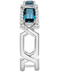 Macy's London Blue Topaz (1ct. t.w.) and Diamond (1/4 ct. t.w.) Ring in 14K White Gold