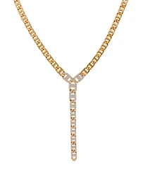 Guess Glass Stone Pave Y-Drop Necklace (also Silver-Tone)