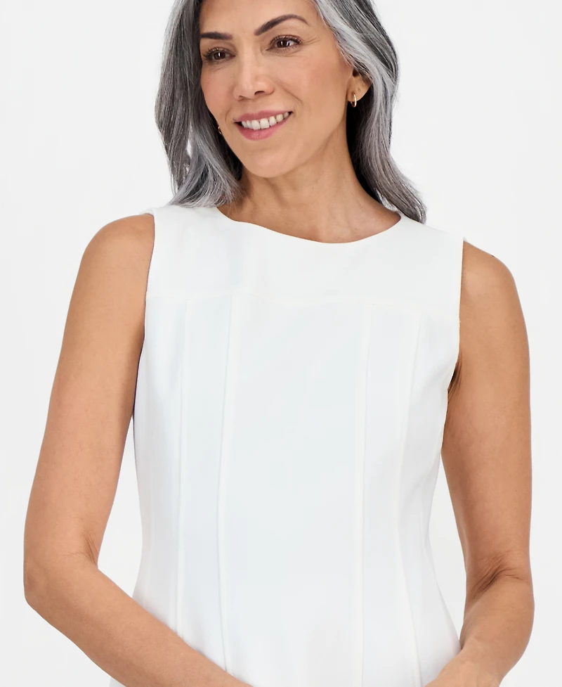 Kasper Women's Round-Neck Sleeveless Crepe Sheath Dress