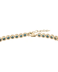 Macy's London Blue Topaz (5-1/20 ct. t.w.) Bezel Link Bracelet in 14K Yellow Gold