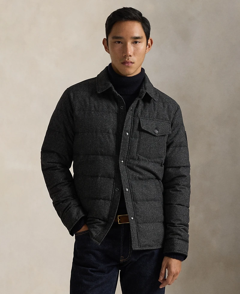 Polo Ralph Lauren Men's Straight Collar Quilted Down Shirt Jacket