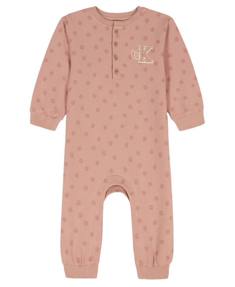 Calvin Klein Baby Girls Crewneck Coverall