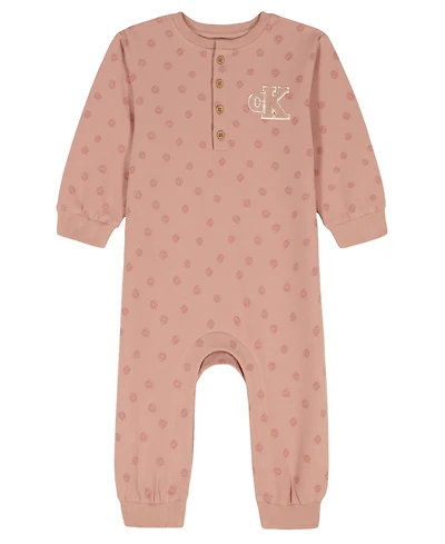 Calvin Klein Baby Girls Crewneck Coverall