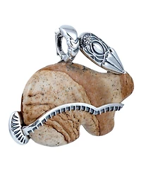 American West Jewelry Sterling Silver Picture Jasper Rabbit "Trickster" Pendant Enhancer