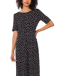 Vince Camuto Women's Polka Dot Crew Neck Maxi Dress