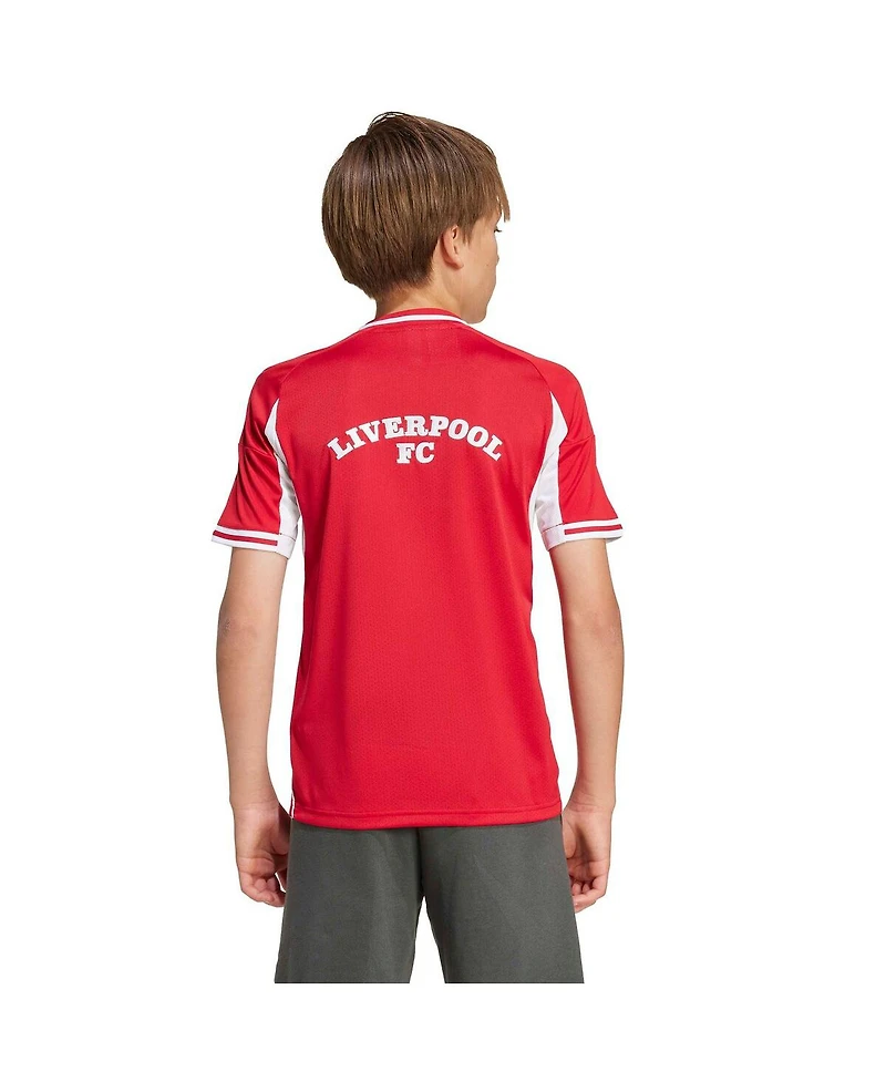 Adidas Big Boys and Girls Red Liverpool Full-Button Baseball Jersey