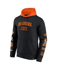 Fanatics Men's Black/Orange Oklahoma State Cowboys Color Block Badge Fleece Pullover Hoodie