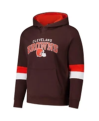 G-iii Sports by Carl Banks Men's Brown/Orange Cleveland Browns Adaptive Faceoff Pullover Hoodie