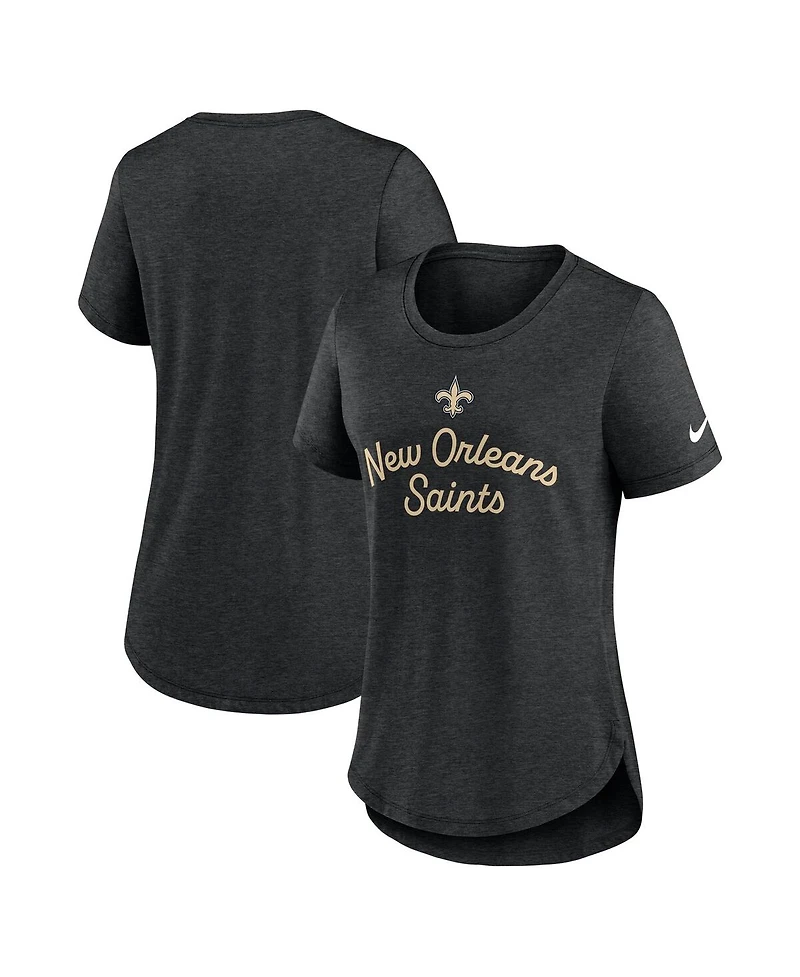 Nike Women's Black New Orleans Saints Script Tri-Blend T-Shirt
