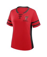 Fanatics Women's Red/Black Texas Tech Red Raiders Be Fearless Athena Lace-Up T-Shirt