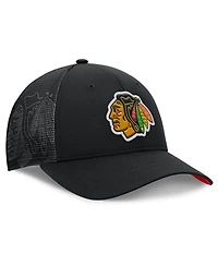 Fanatics Men's Black Chicago Blackhawks Authentic Pro Home Ice Trucker Adjustable Hat