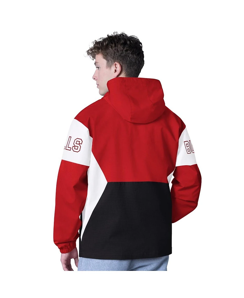 G-iii Sports by Carl Banks Men's Red/Black Chicago Bulls Tailgate Half-Zip Hoodie