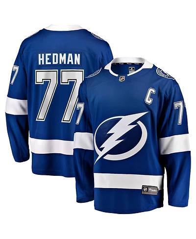 Fanatics Men's Victor Hedman Blue Tampa Bay Lightning Home Captain Patch Breakaway Jersey