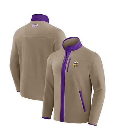 Darius Rucker Collection by Fanatics Men's Tan Minnesota Vikings Heavyweight Polar Fleece Full-Zip Jacket