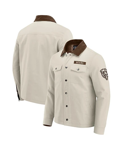 Darius Rucker Collection by Fanatics Men's Tan Chicago Bears Midweight Canvas Full-Button Jacket