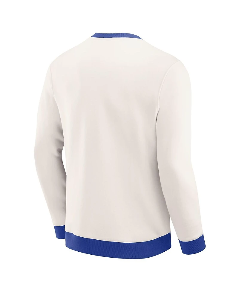 Darius Rucker Collection by Fanatics Men's Cream Denver Broncos Color Block Crewneck Sweatshirt