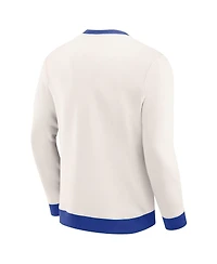 Darius Rucker Collection by Fanatics Men's Cream Denver Broncos Color Block Crewneck Sweatshirt