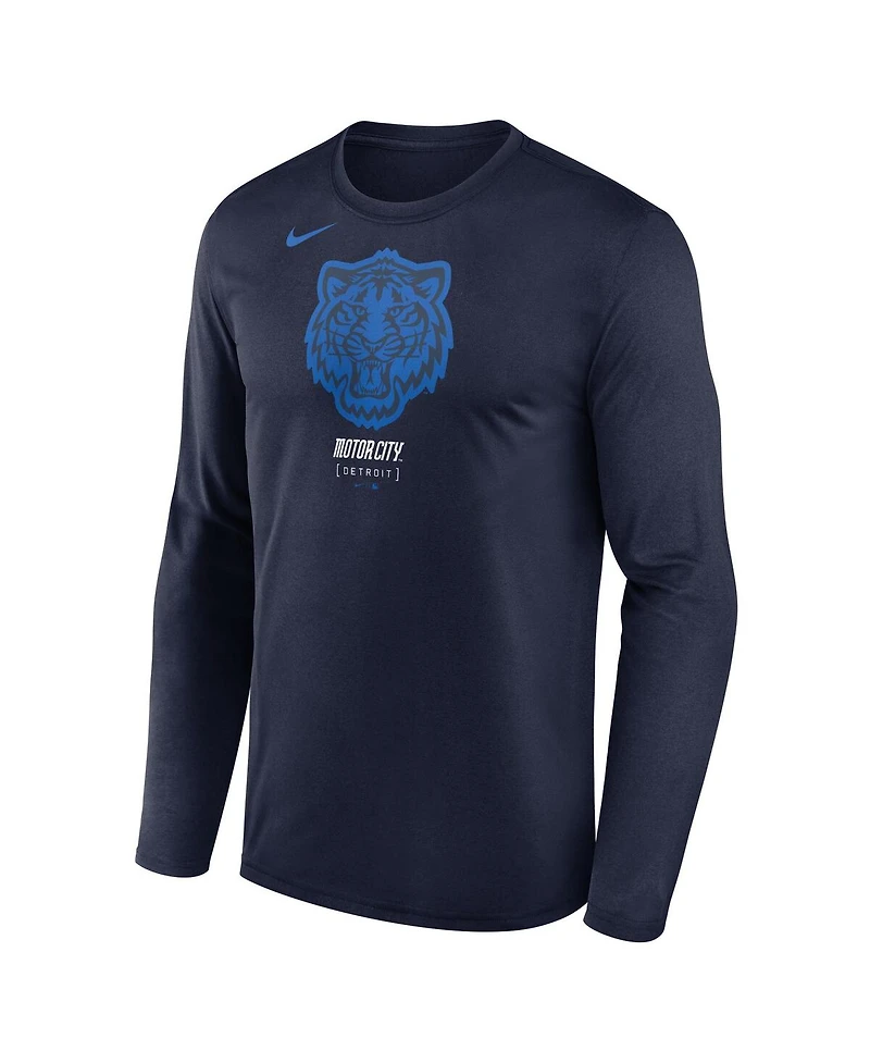 Nike Men's Navy Detroit Tigers City Connect Legend Dri-fit Long Sleeve T-Shirt
