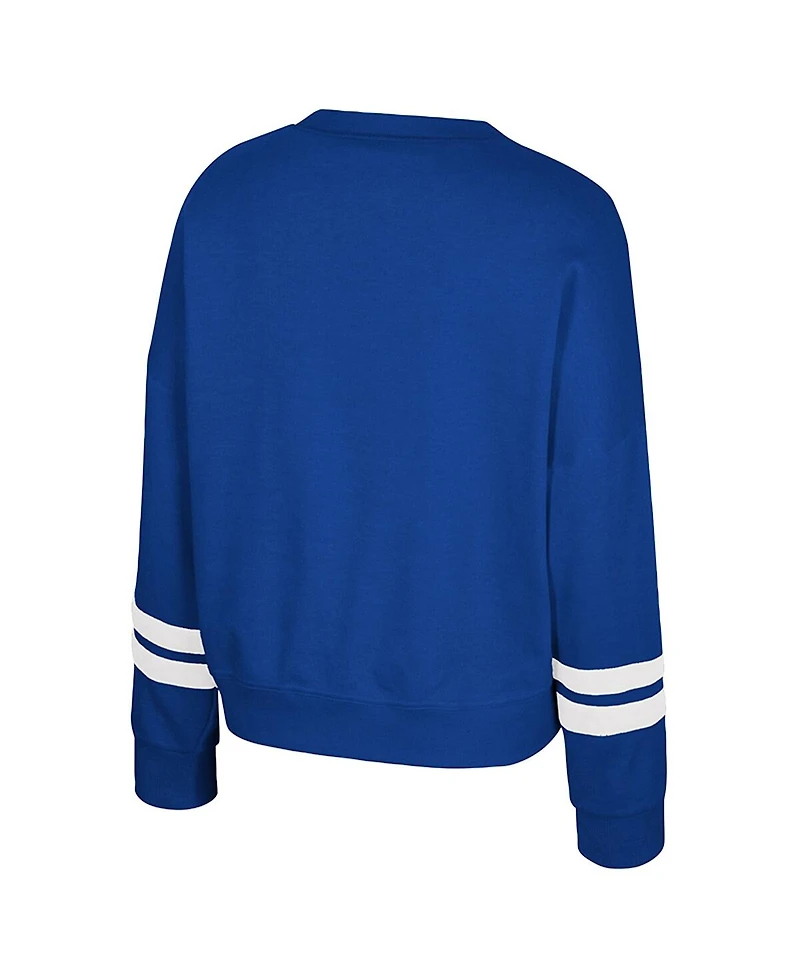 Colosseum Women's Royal Kentucky Wildcats Splashy Crewneck Fleece Sweatshirt