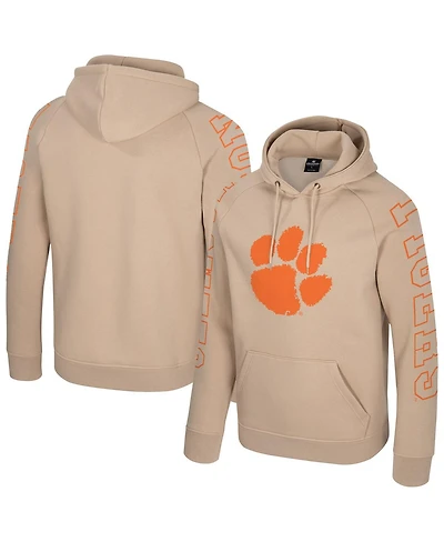 Colosseum Men's Tan Clemson Tigers Big Break Raglan Hoodie