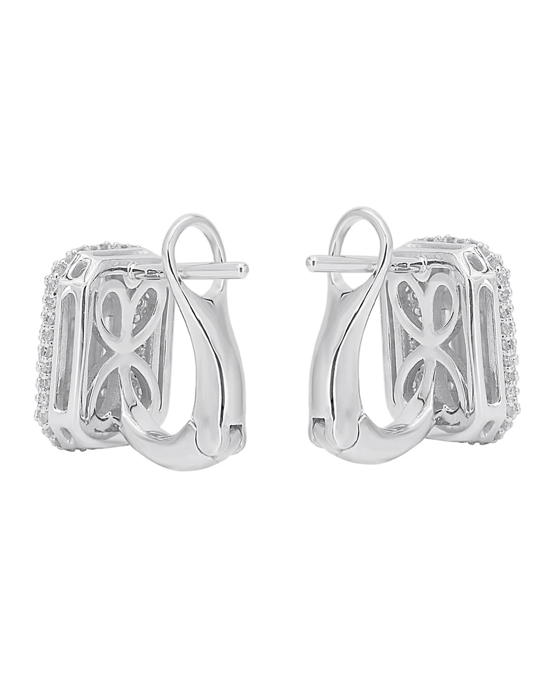 Macy's Round (0.58 ct. t.w.) and Baguette (0.42 ct. t.w.) Diamond Earrings in 14K White Gold