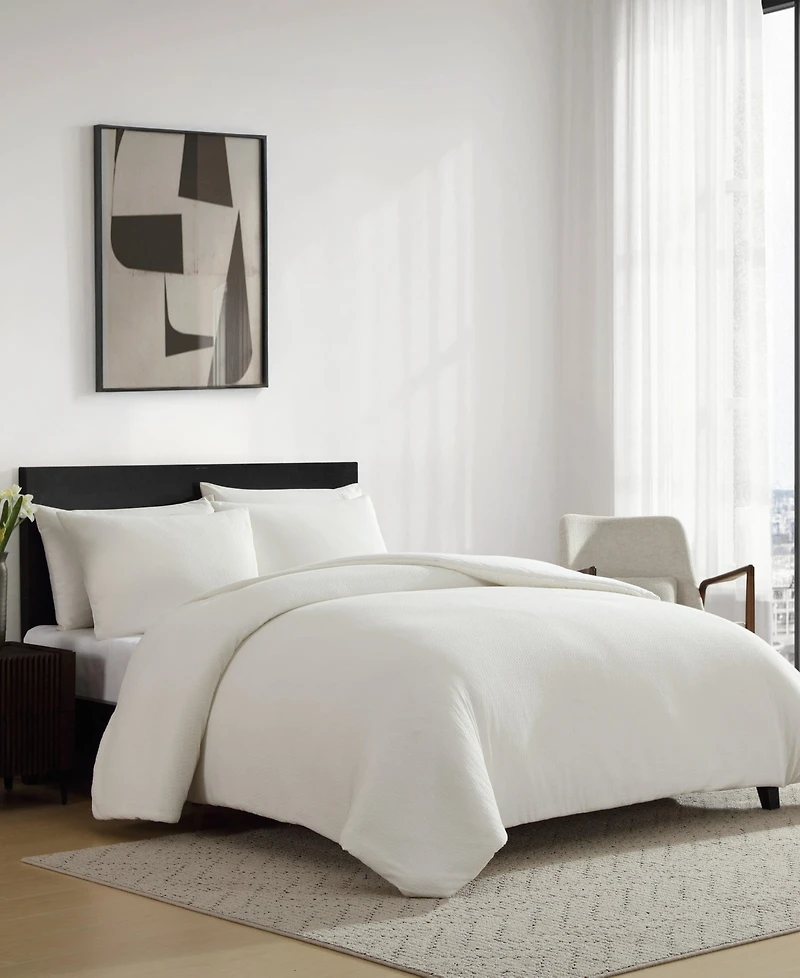 Vera Wang Threaded Basketweave Cotton 3-Pc. Comforter Set, King