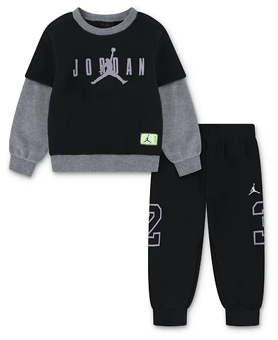Jordan Boys Toddle 2T-4T 2-Piece Long-Sleeve Sweatshirt and Jogger Pants Set
