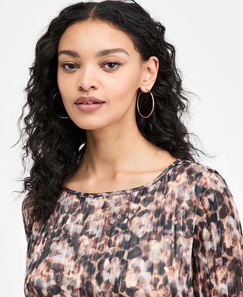 Guess Women's Long-Sleeve Ilenia Pleated Dress