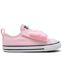 Converse Toddler Girls' Chuck Taylor All Star Bow 2V Fastening Strap Low Top Casual Sneakers from Finish Line