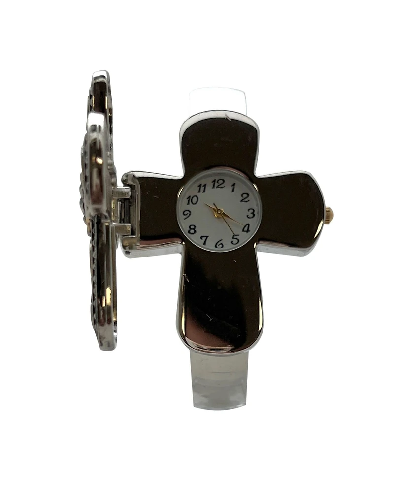 Olivia Pratt Two Tone Cross Shape Bangle Women Watch