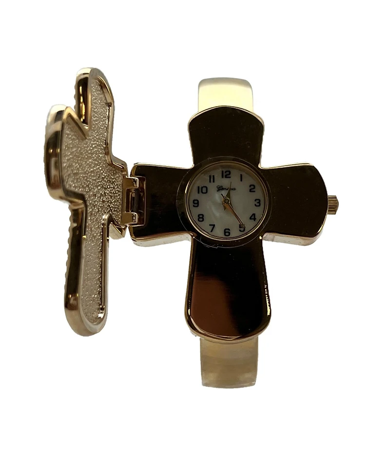 Olivia Pratt Gold Cross Shape Bangle Women Watch