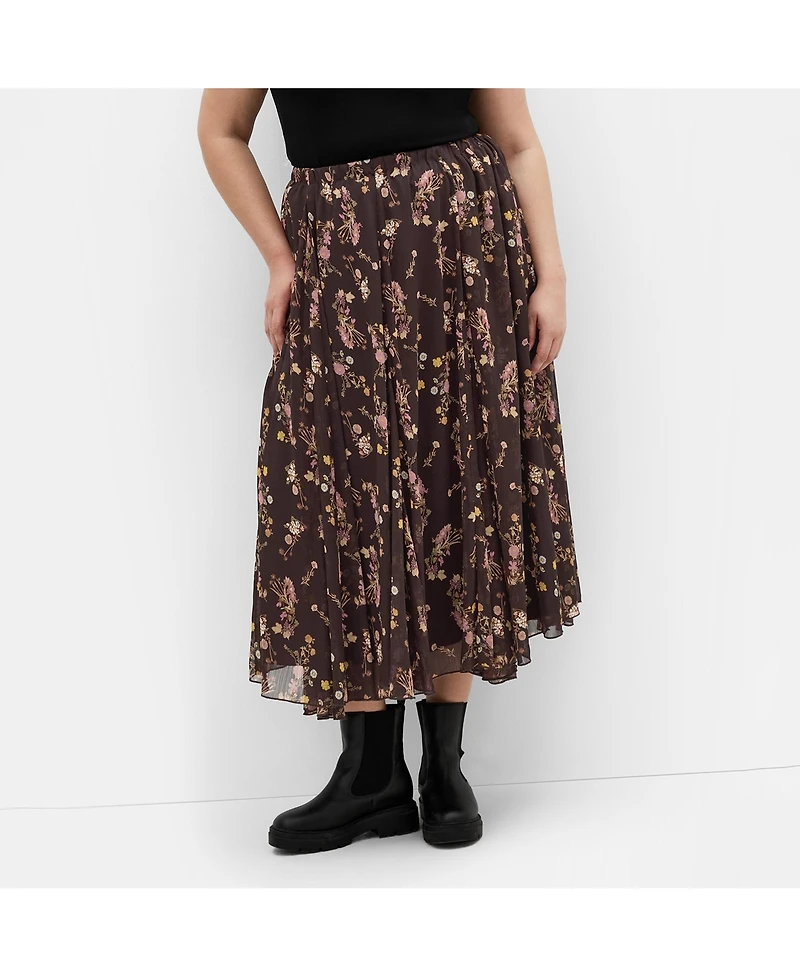 City Chic Women's Serene Print Midi Skirt