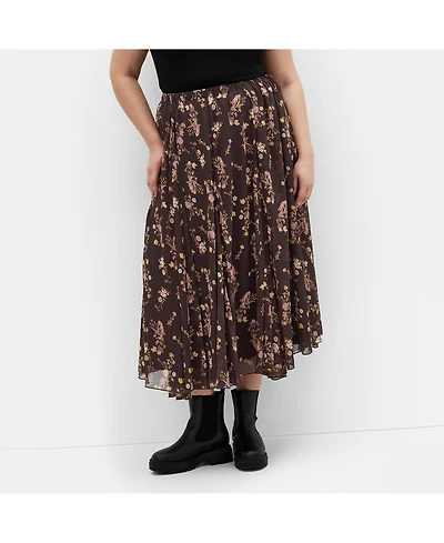 City Chic Women's Serene Print Midi Skirt