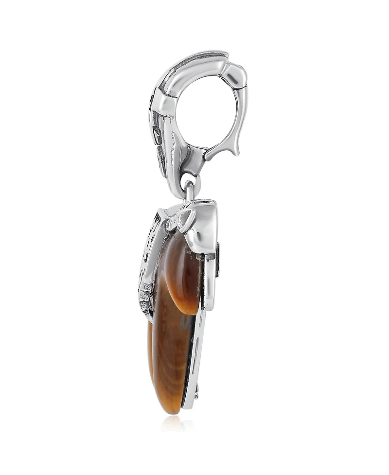 American West Jewelry Sterling Silver Tiger's Eye Horse Pendant Enhancer