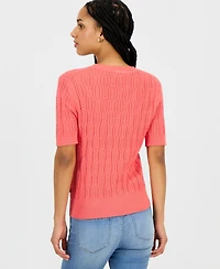 Nautica Women's Cotton Cable-Knit Sweater
