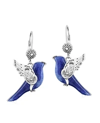 American West Jewelry Sterling Silver Sodalite Spirit Bird Lever Back Earrings